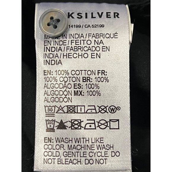 Quiksilver Men Short Sleeve Button Up Shirt Black Regular Fit Large L Surf EUC - Picture 6 of 7